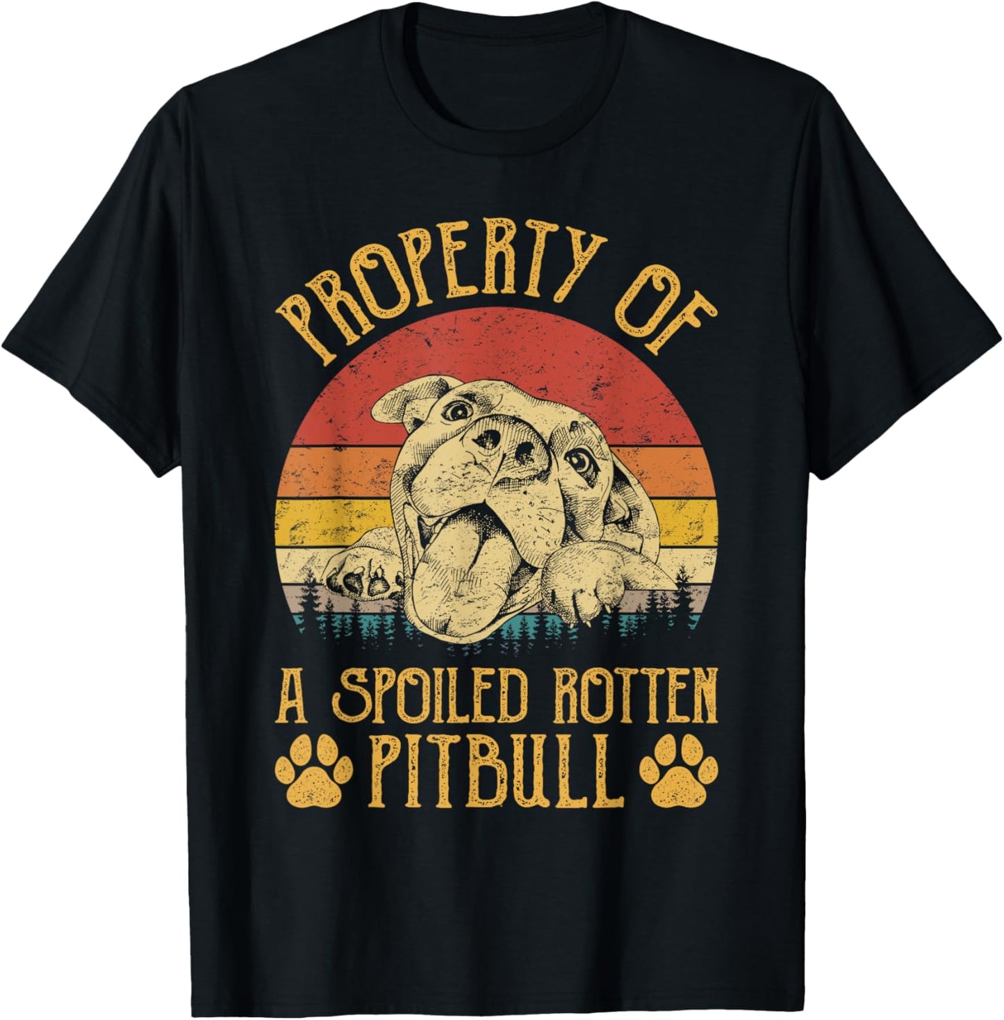Property Of A Spoiled Rotten Pit Bull Pitbull Lovers T-Shirt - T-Shirt | Black