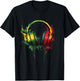 Reggae Music Headphones Jamaican Rasta Roots Jamaican T-Shirt - T-Shirt | Black