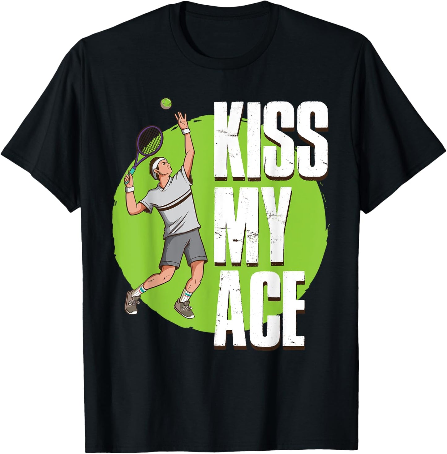 Kiss My Ace Tennis T-Shirt - T-Shirt | Black