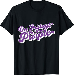 On Fridays We Wear Purple High School Football Team T-Shirt - T-Shirt | Black