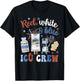 Icu Nurse 4th July Independence Day Red White Blue Icu Crew T-Shirt - T-Shirt | Black