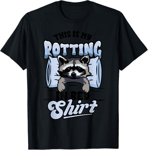 Funny Raccoon Meme This Is My Rotting In Bed T-Shirt - T-Shirt | Black