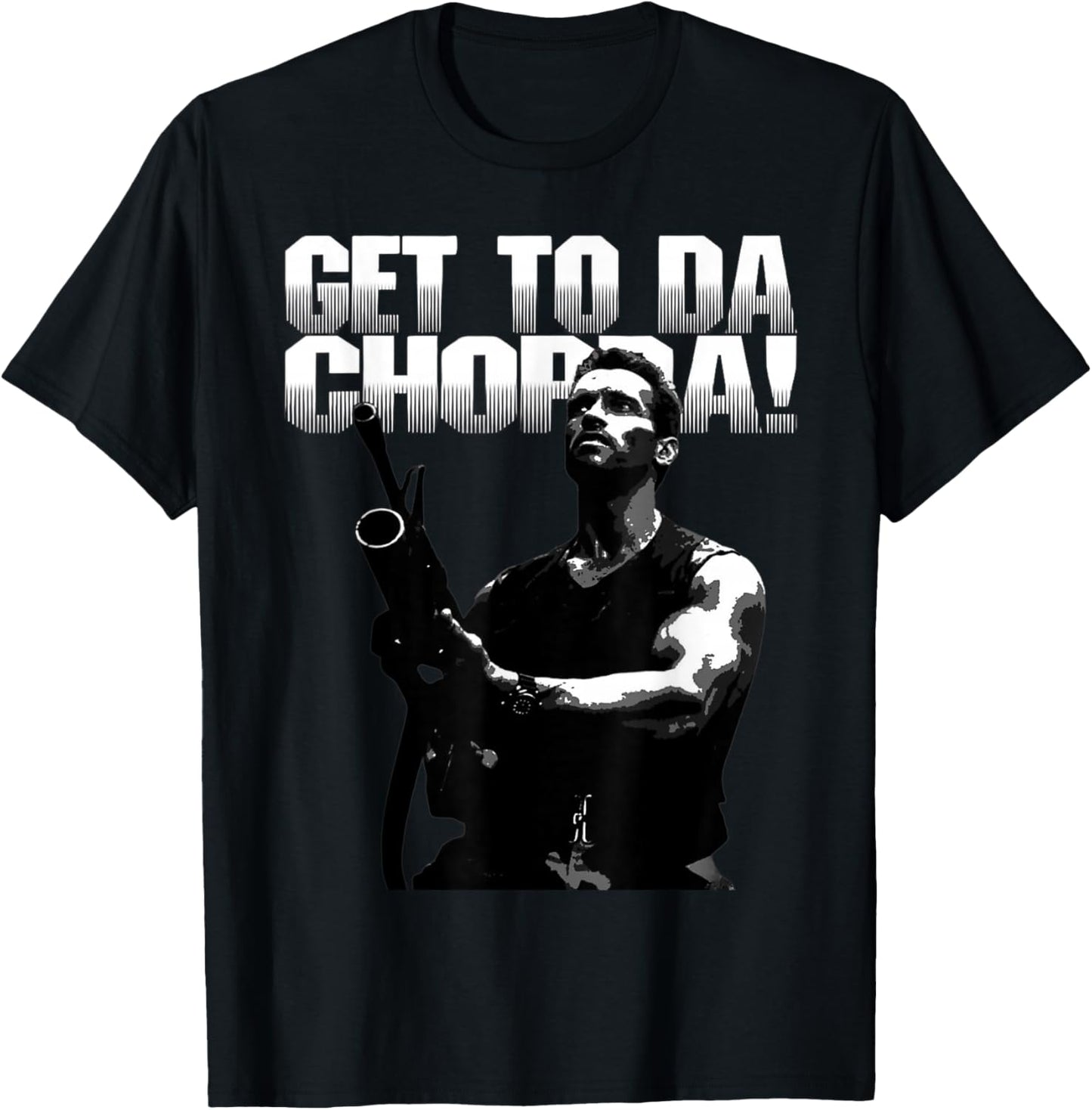 Da Choppa Black -Adults Classic Fit - Modern Movie Letter Print Short Sleeve - Small T-Shirt - T-Shirt | Black