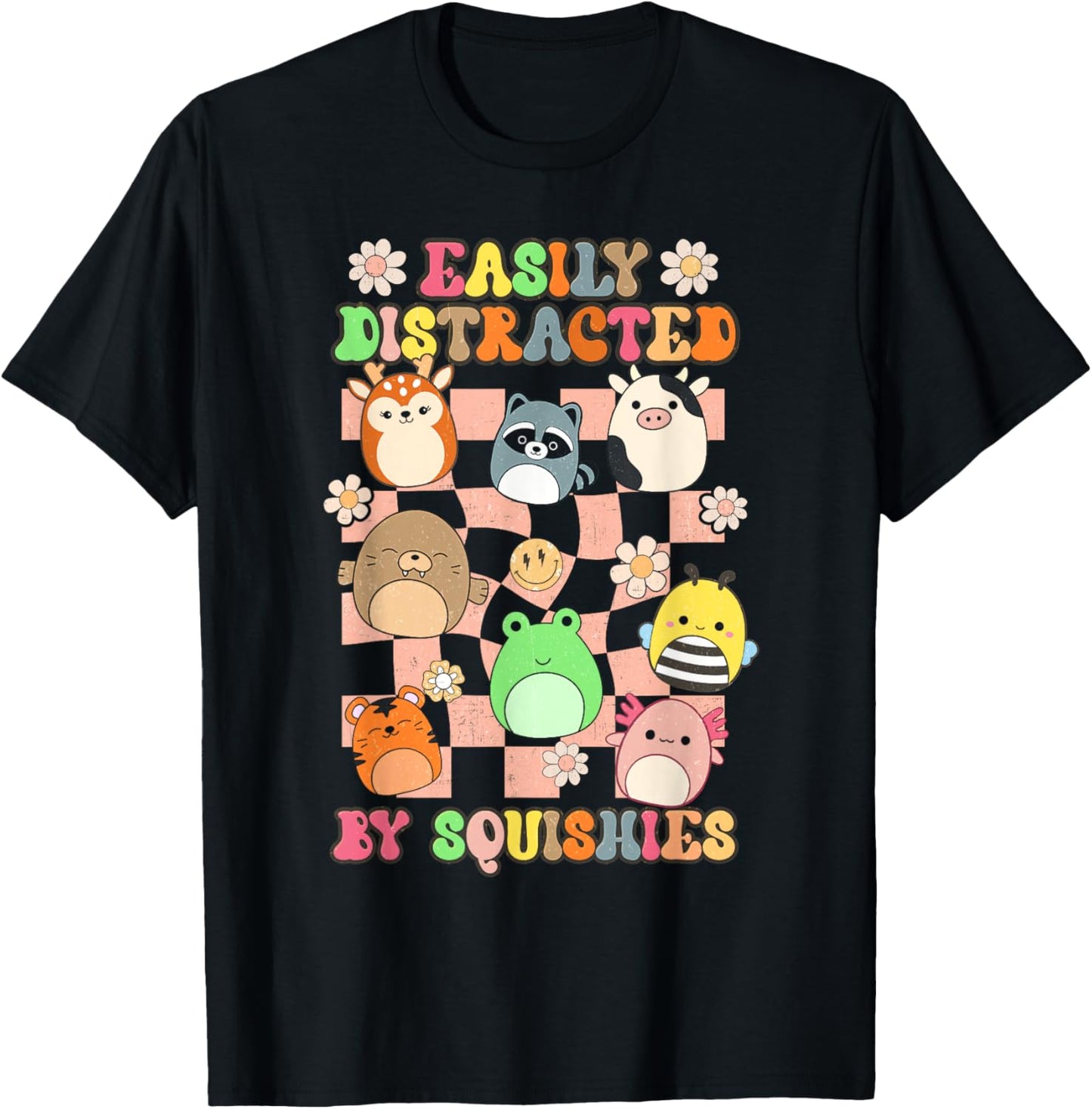 Girls Who Love Squishy Easily Distracted By Animal Squishies T-Shirt - T-Shirt | Black
