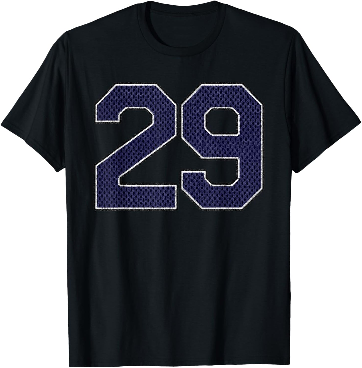 Navy Number 29 Athlete Sports Jersey Supporter Fanwear T-Shirt - T-Shirt | Black