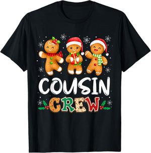Cousin Crew Christmas Pajama Shirt Gingerbread Man T-Shirt - T-Shirt | Black