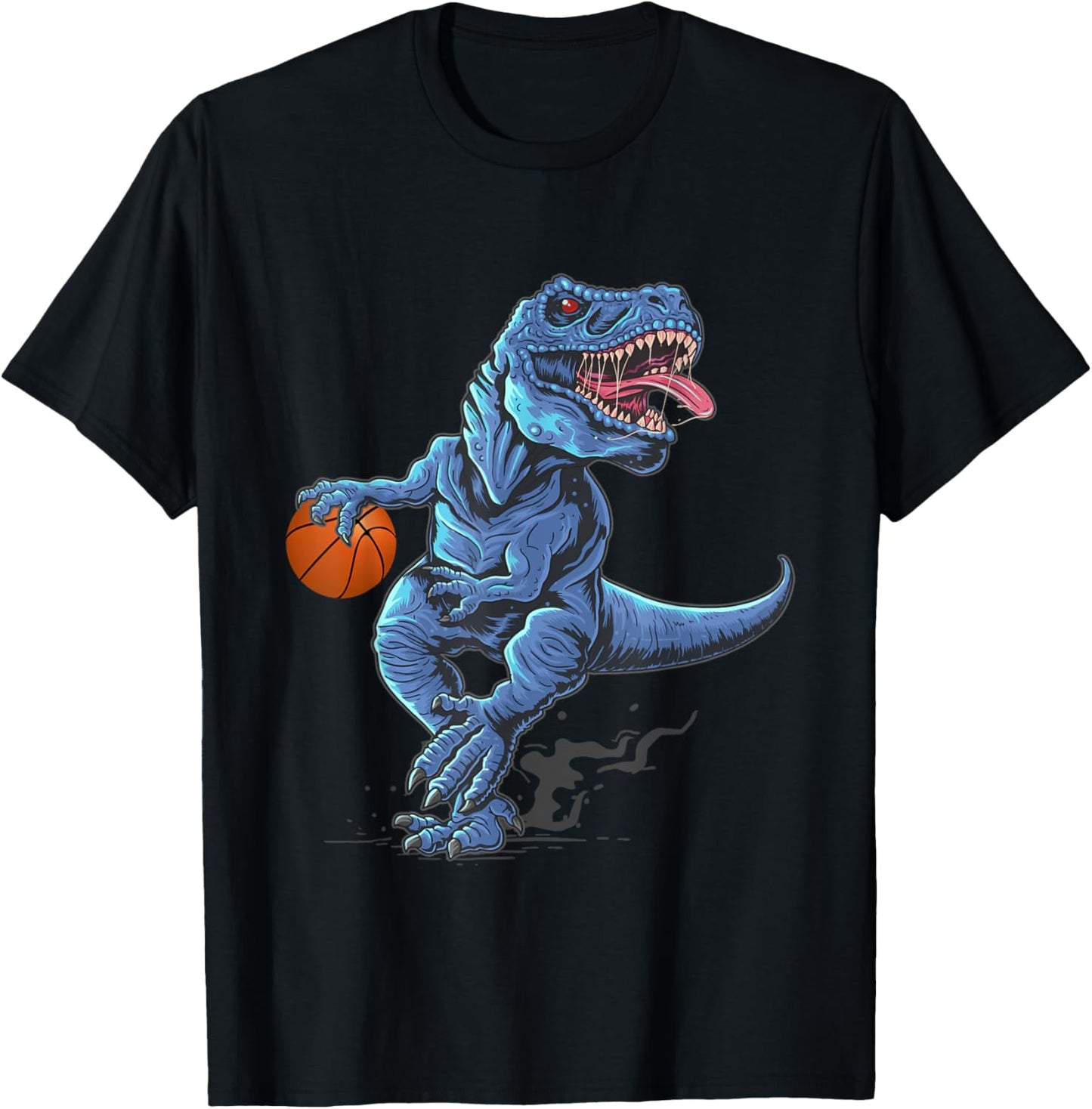 Funny Trex Dinosaur Playing Basketball Player Lover T-Shirt - T-Shirt | Black