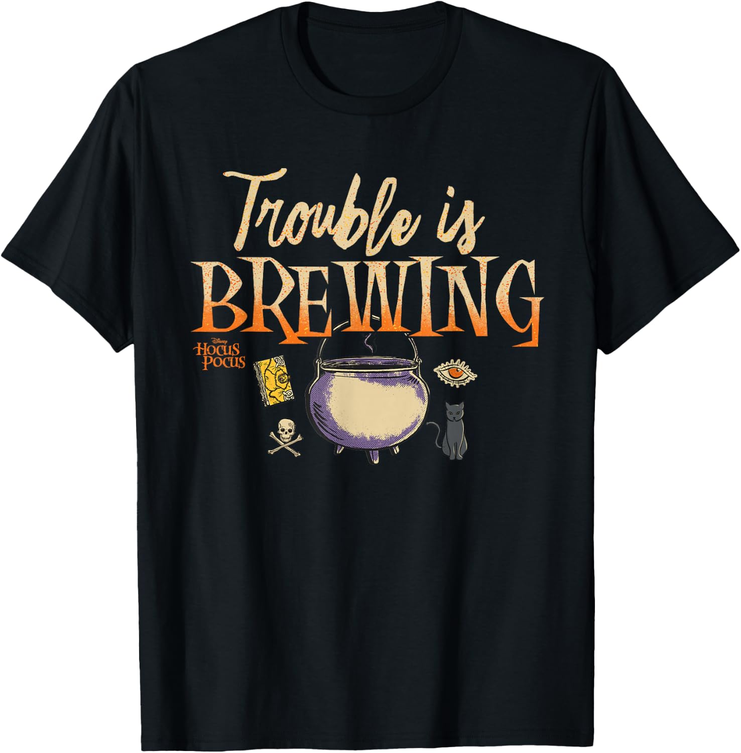 Disney Hocus Pocus Cauldron Trouble is Brewing T-Shirt - T-Shirt | Black