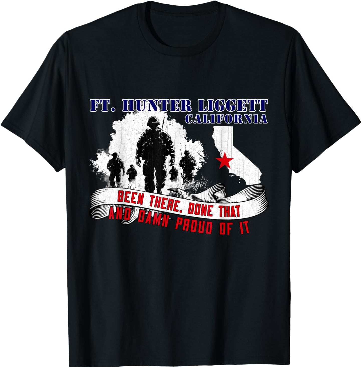 Fort Hunter Liggett California US Military Base Veterans Day T-Shirt - T-Shirt | Black