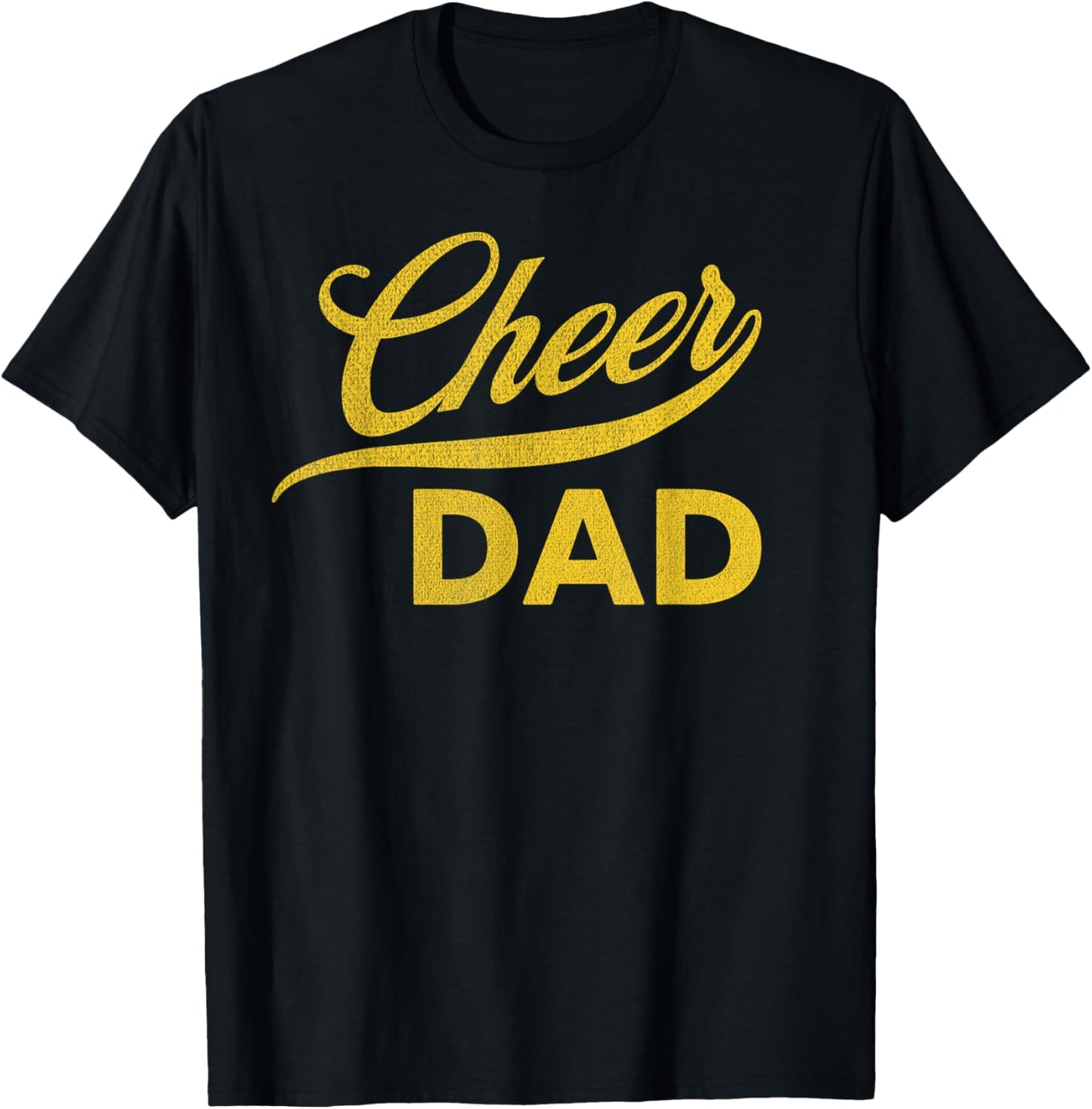 Cheer Dad Yellow Cheerleading T-Shirt - T-Shirt | Black