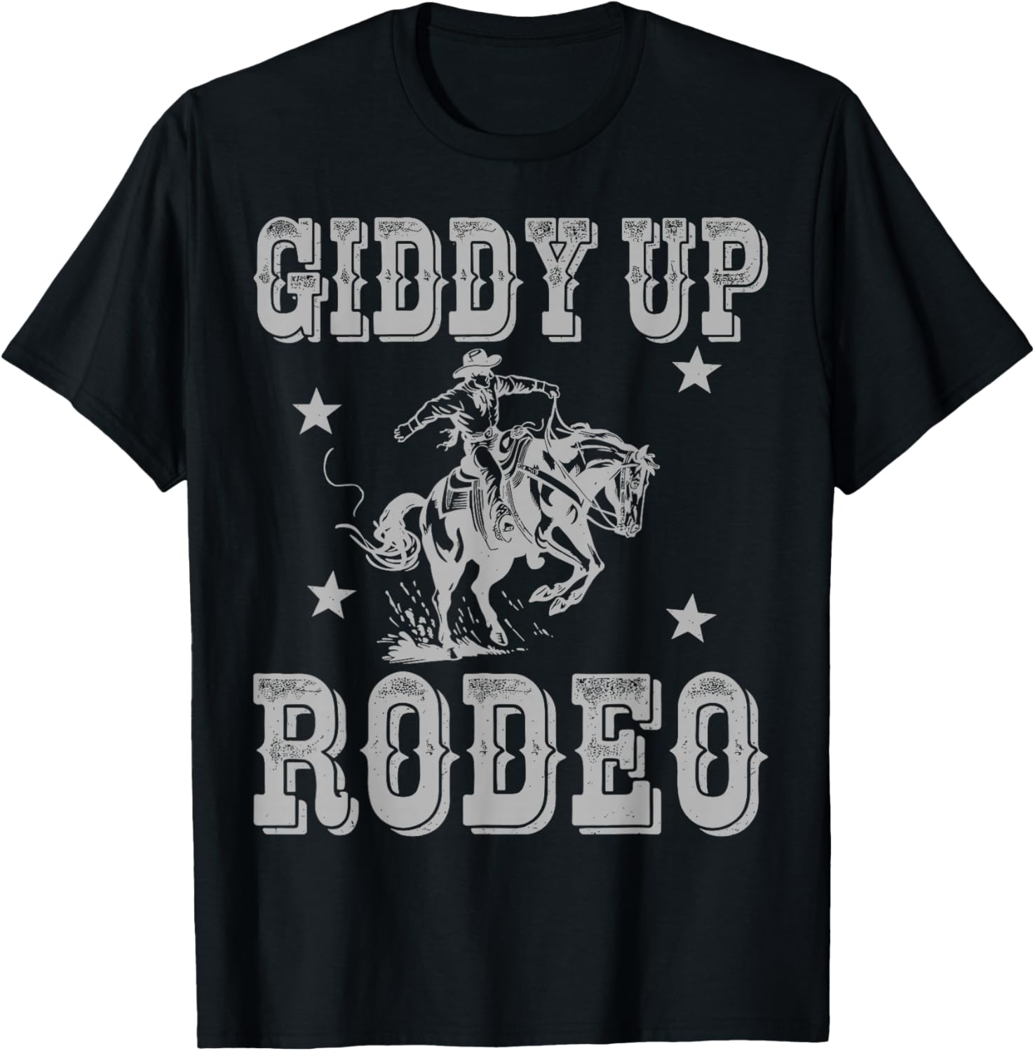 Western Cowboy Howdy Rodeo Southern Vintage Men and Women T-Shirt - T-Shirt | Black