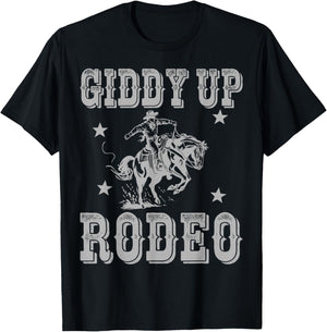 Western Cowboy Howdy Rodeo Southern Vintage Men and Women T-Shirt - T-Shirt | Black