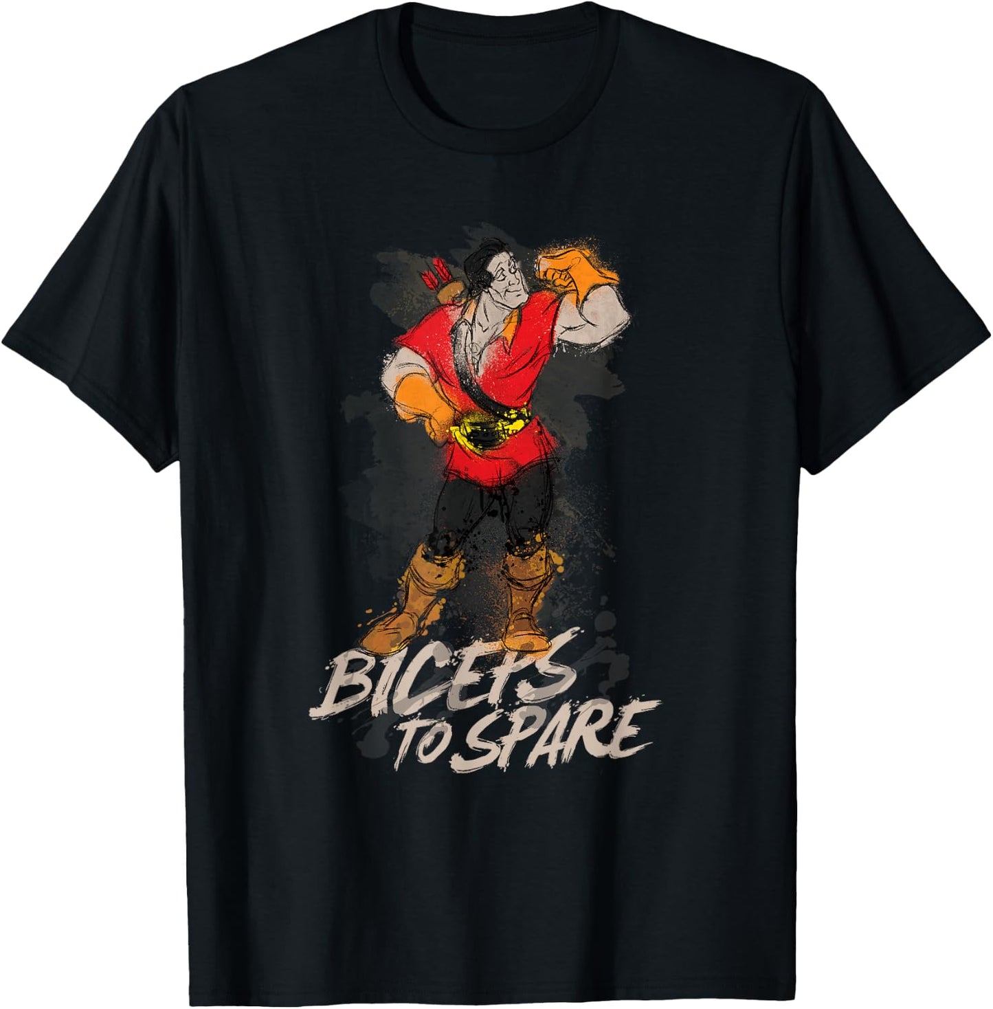 Disney Beauty and the Beast Gaston Biceps to Spare T-Shirt - T-Shirt | Black