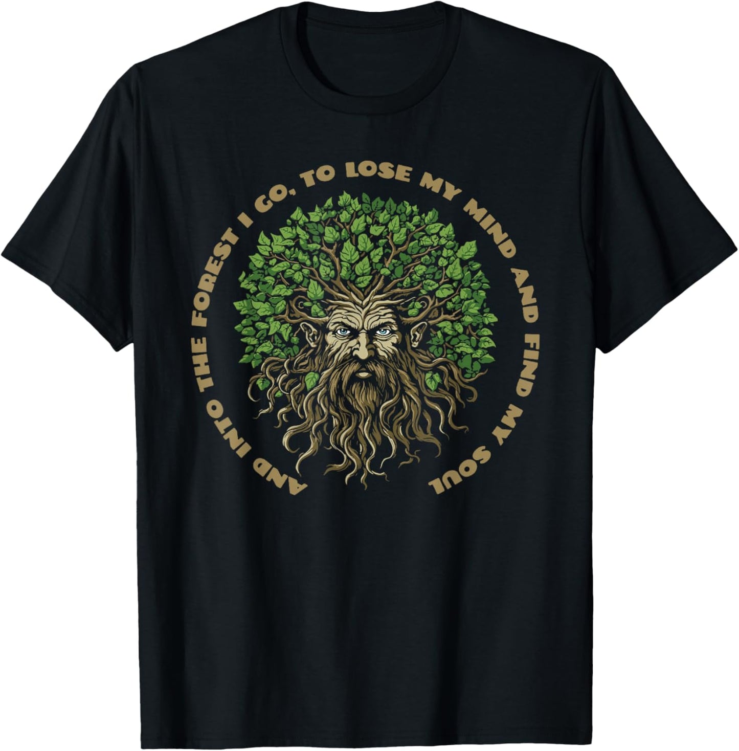 Into the Forest I Go Vintage Nature & Outdoor Lover T-Shirt - T-Shirt | Black