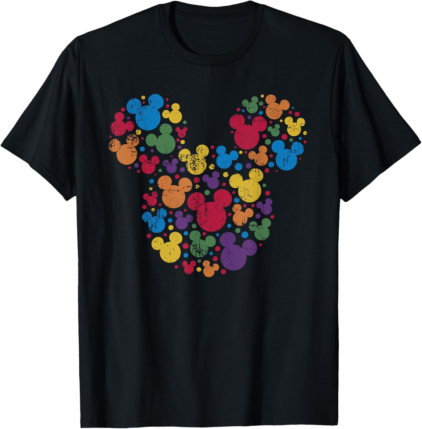 Disney Mickey Mouse Icon Retro Rainbow Small T-Shirt - T-Shirt | Black