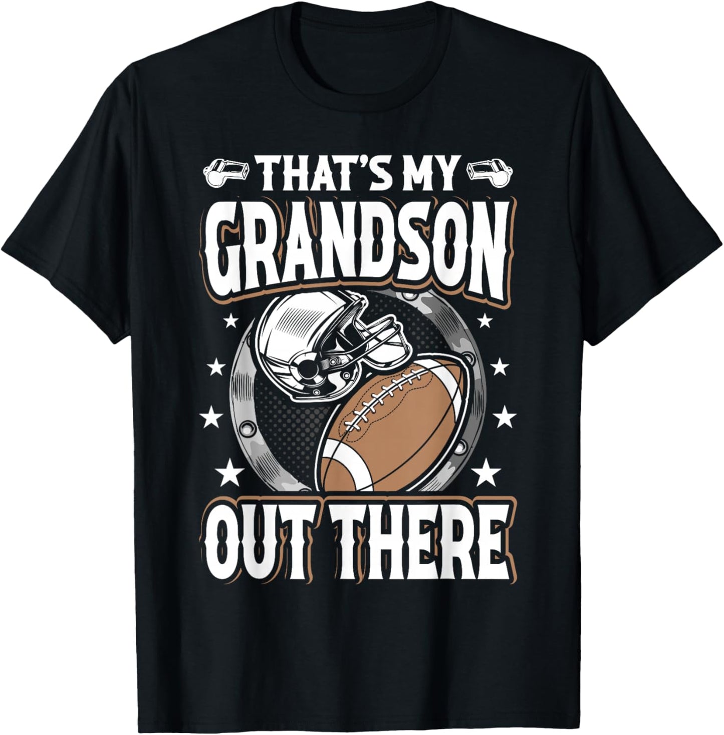 That's My Grandson Out There Football Grandma T-Shirt - T-Shirt | Black