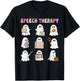 Speech Therapy Ghost SLP Ghost Speech Therapist Halloween T-Shirt - T-Shirt | Black