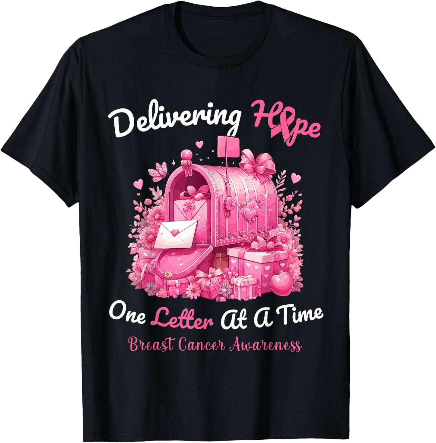 Postal Clerk Breast Cancer Awareness October We Wear Pink T-Shirt - T-Shirt | Black