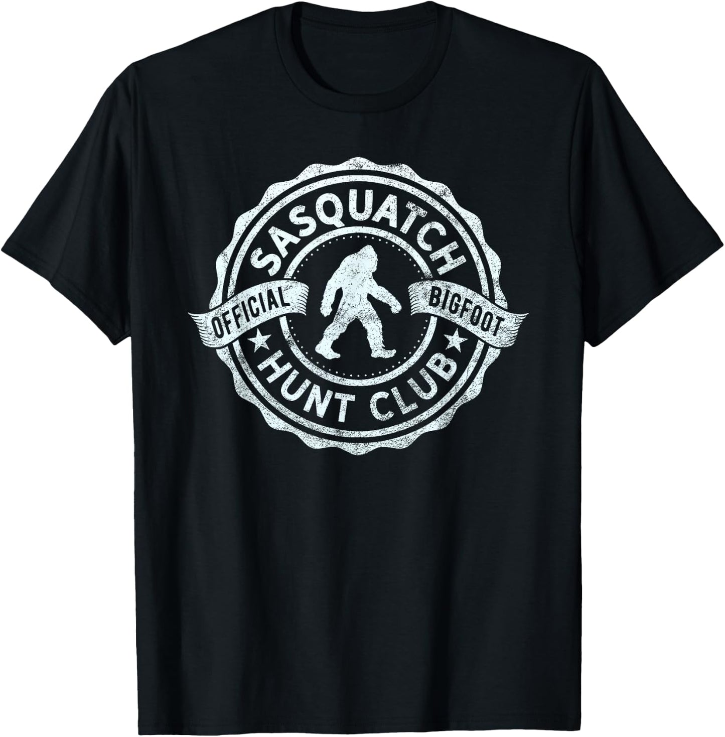 Sasquatch Hunt Club Official Bigfoot Hunting Woodland Yeti T-Shirt - T-Shirt | Black