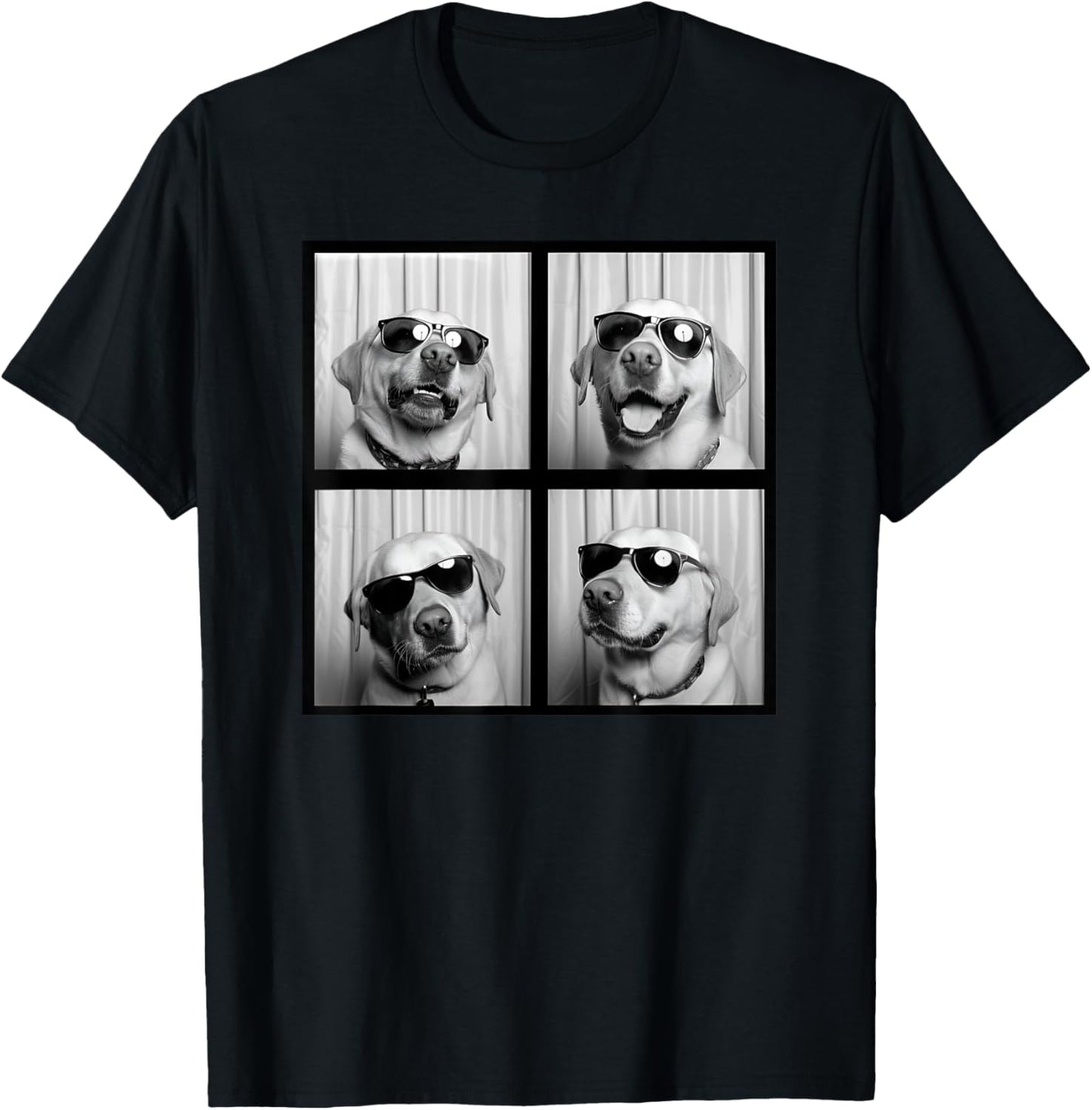 Yellow Labrador Retriever Face Cool Dog With Sunglasses Women Kids T-Shirt - T-Shirt | Black