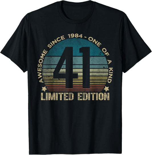 41 Year Old Gifts Vintage 1984 Limited Edition 41st Birthday T-Shirt - T-Shirt | Black