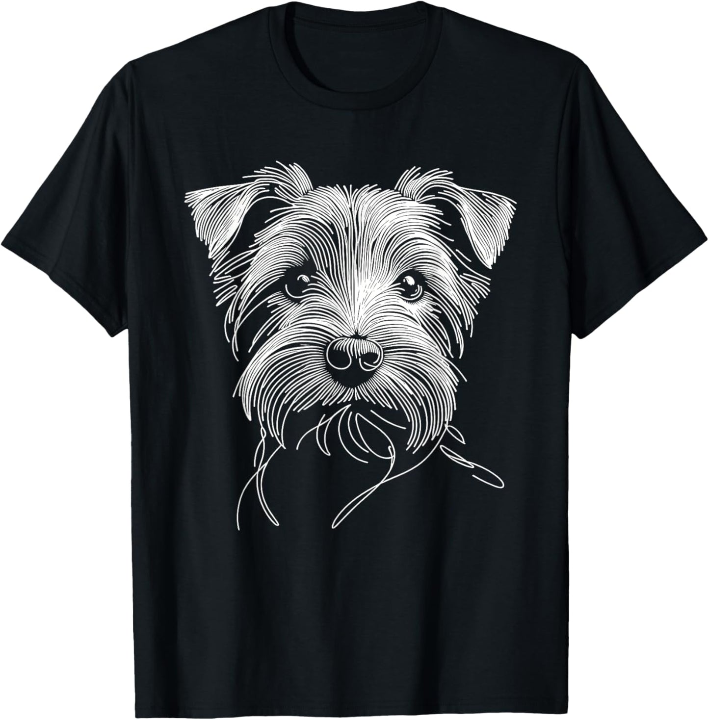 Line Art Norfolk Terrier Terriers T-Shirt - T-Shirt | Black