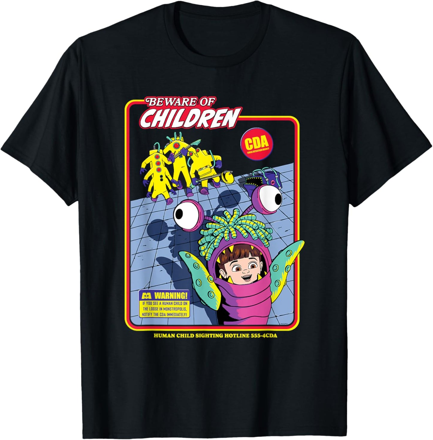 Disney and Pixar’s Monsters, Inc. CDA Beware of Children T-Shirt - T-Shirt | Black