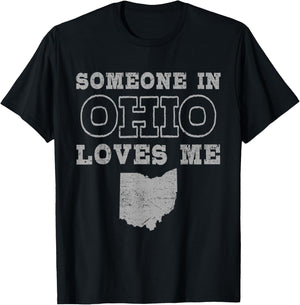 Someone In Ohio Loves Me Vintage US State T-Shirt - T-Shirt | Black