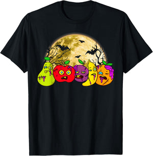 Halloween Scary Vegan Vegetarian Zombie Fruits Vegetable T-Shirt - T-Shirt | Black