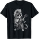 Cat Playing Electric Guitar Punk Rock Cat Rockstar T-Shirt - T-Shirt | Black
