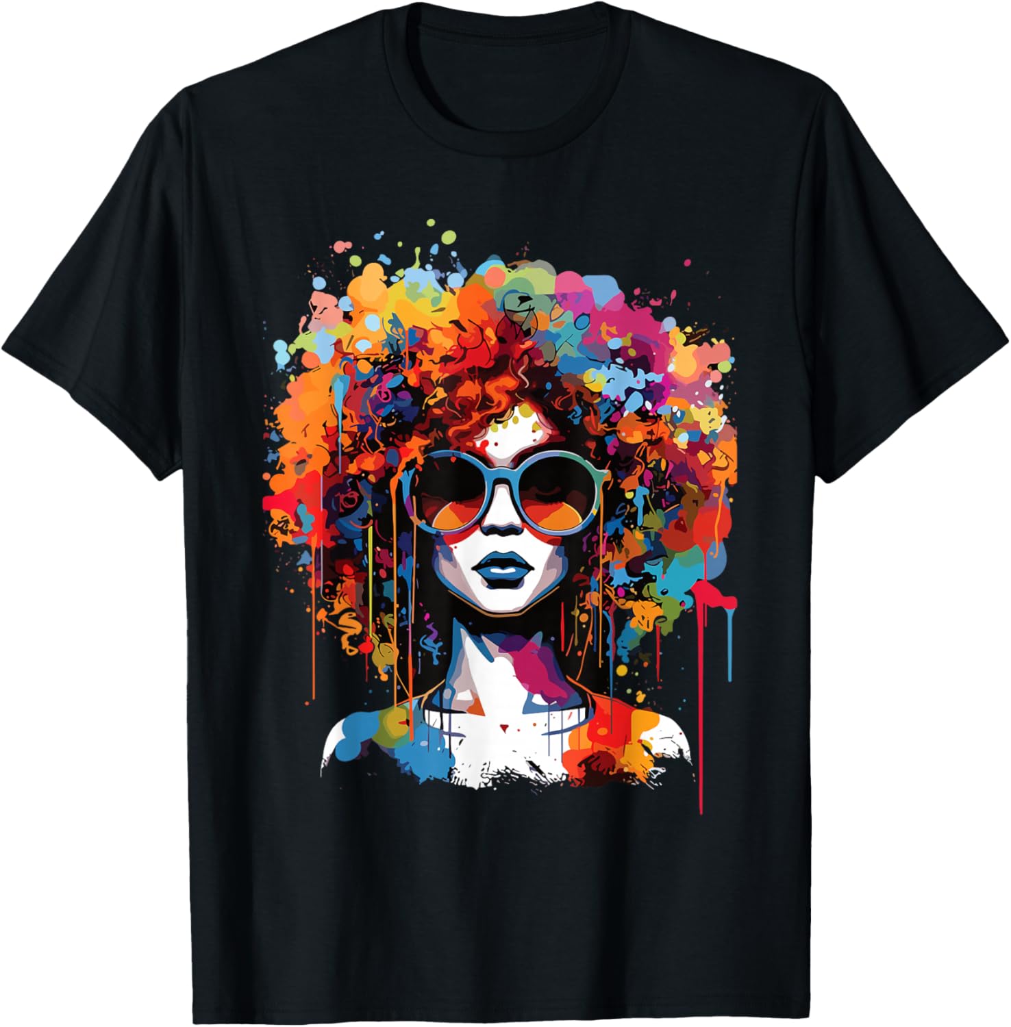 Black Queen Dripping Afro Melanin Juneteenth T-Shirt - T-Shirt | Black