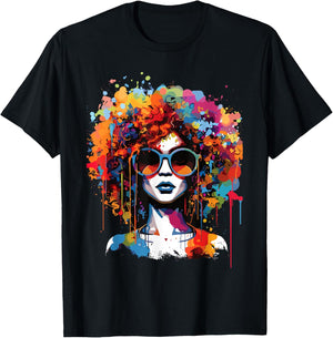 Black Queen Dripping Afro Melanin Juneteenth T-Shirt - T-Shirt | Black