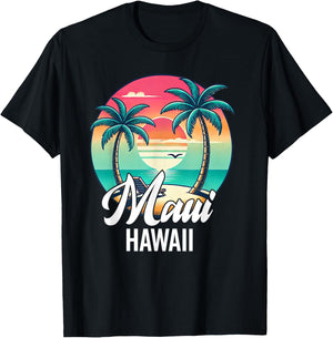 Maui Hawaii Souvenir Vacation Hawaiian Men Women Reminder T-Shirt - T-Shirt | Black