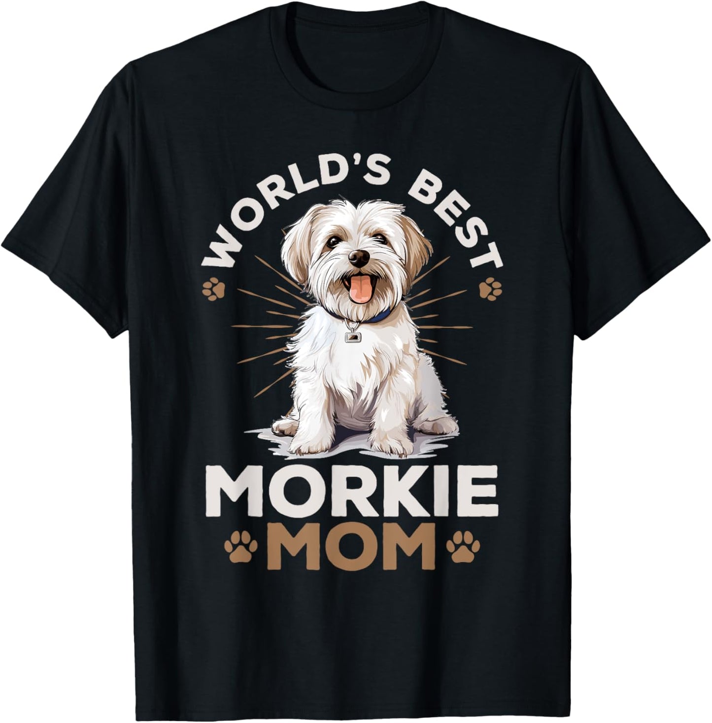 Morkie Dog Breed Pet World's Best Morkie Mom Women Girls Kids T-Shirt - T-Shirt | Black
