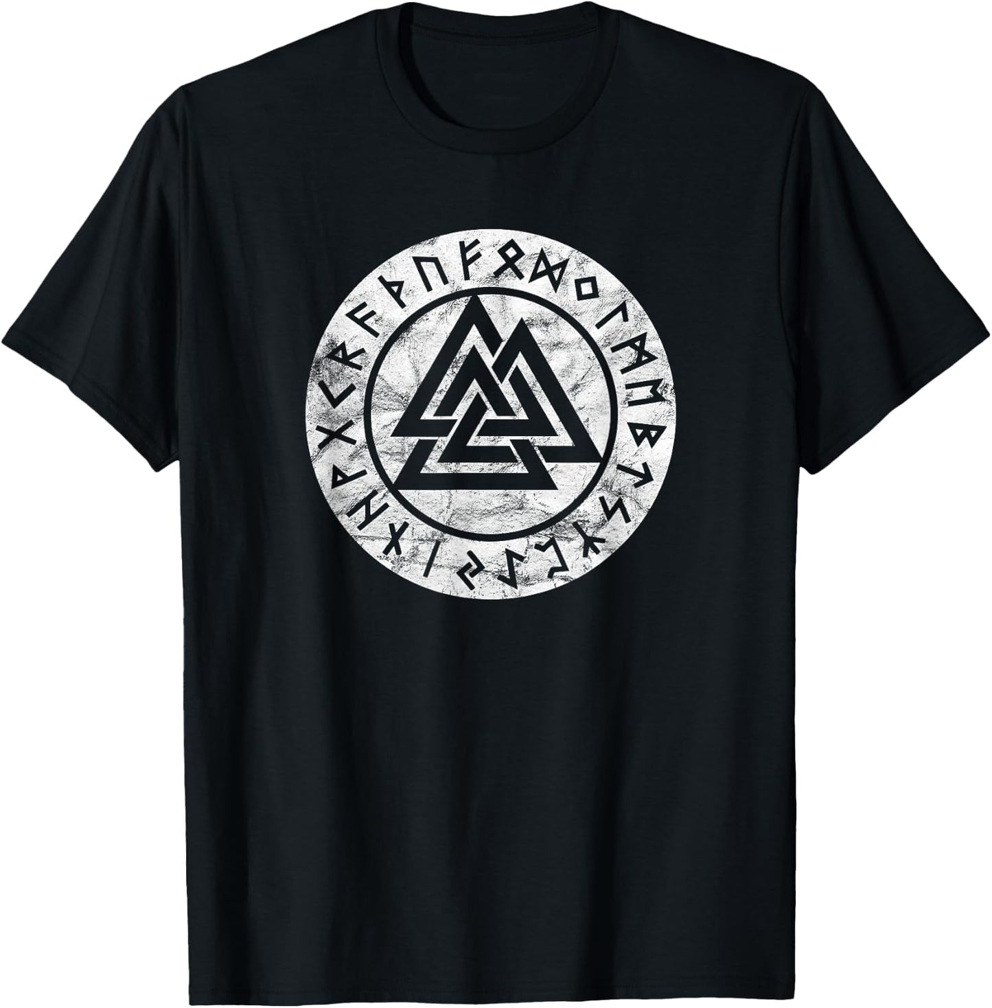Valknut Odin Symbol Viking Pagan Norse Mythology Nordic Sign T-Shirt - T-Shirt | Black