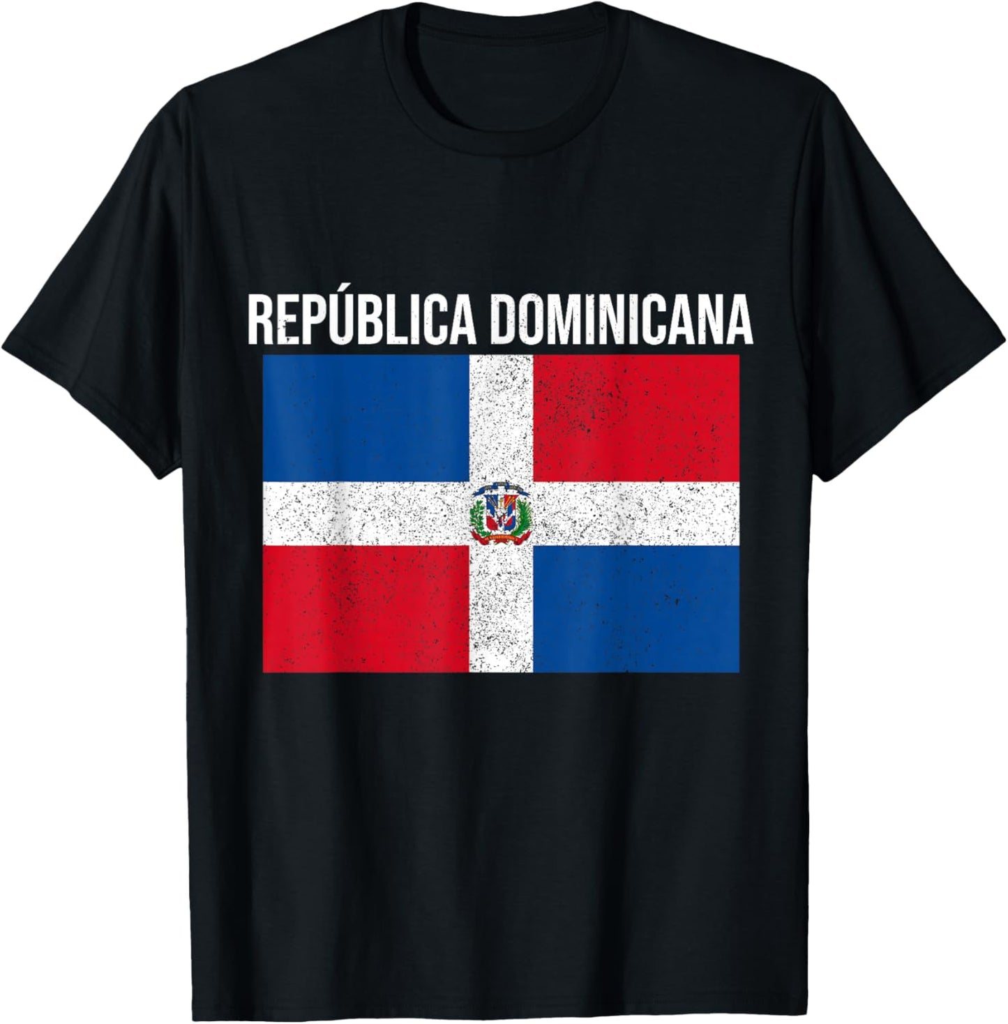 Republica Dominicana Dominican Republic Pride Flag Vintage T-Shirt - T-Shirt | Black