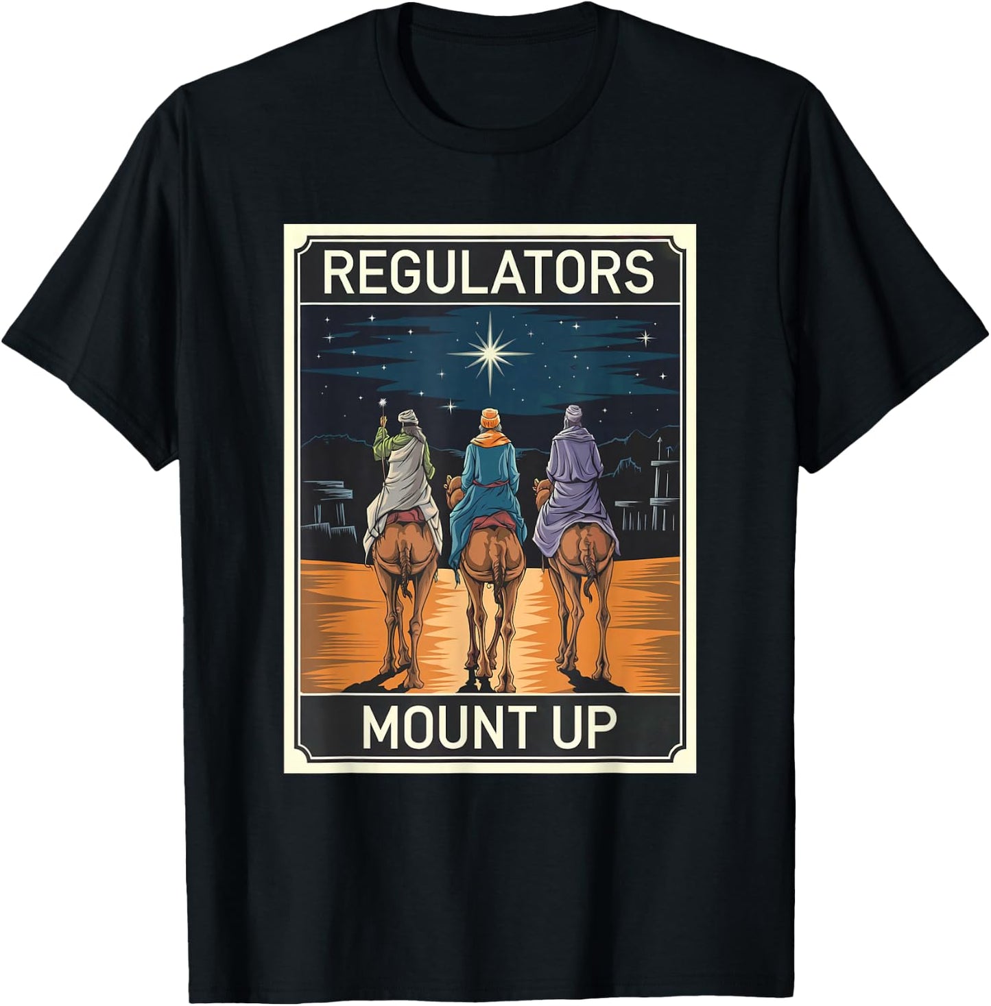 Regulator Mount Up Christmas Reindeer T-Shirt - T-Shirt | Black