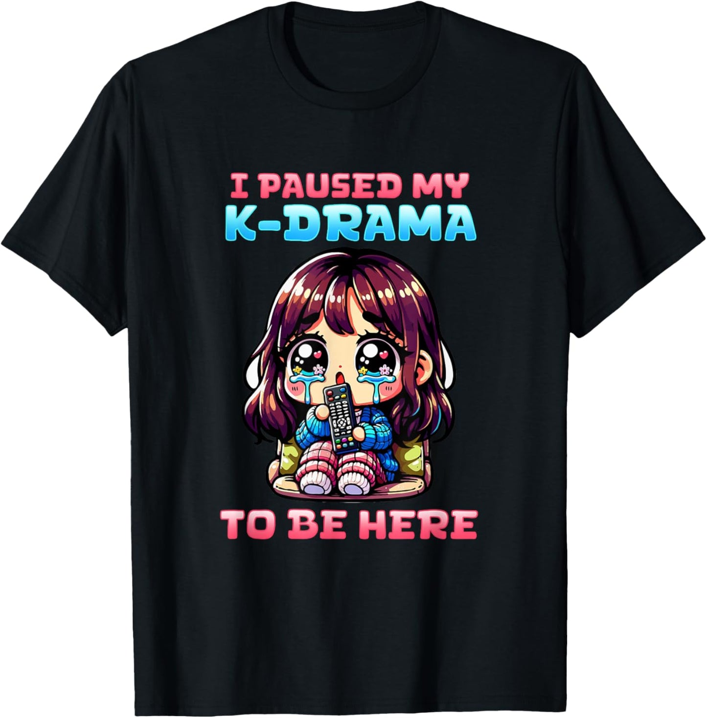 I Paused My K-Drama To Be Here I Finger Heart I Korean Music T-Shirt - T-Shirt | Black