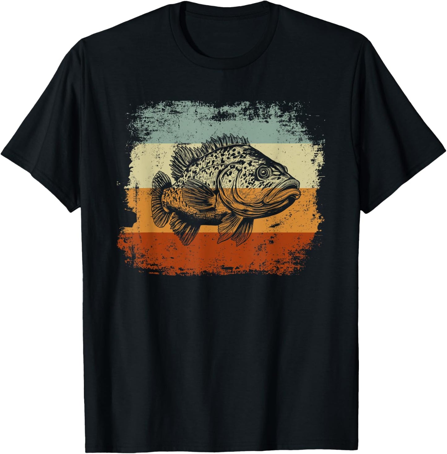 Retro Style Grouper Fish T-Shirt - T-Shirt | Black