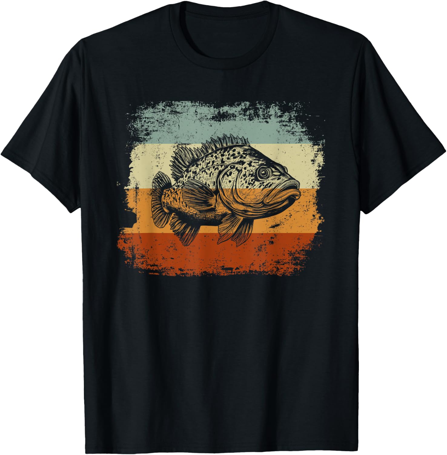 Retro Style Grouper Fish T-Shirt - T-Shirt | Black