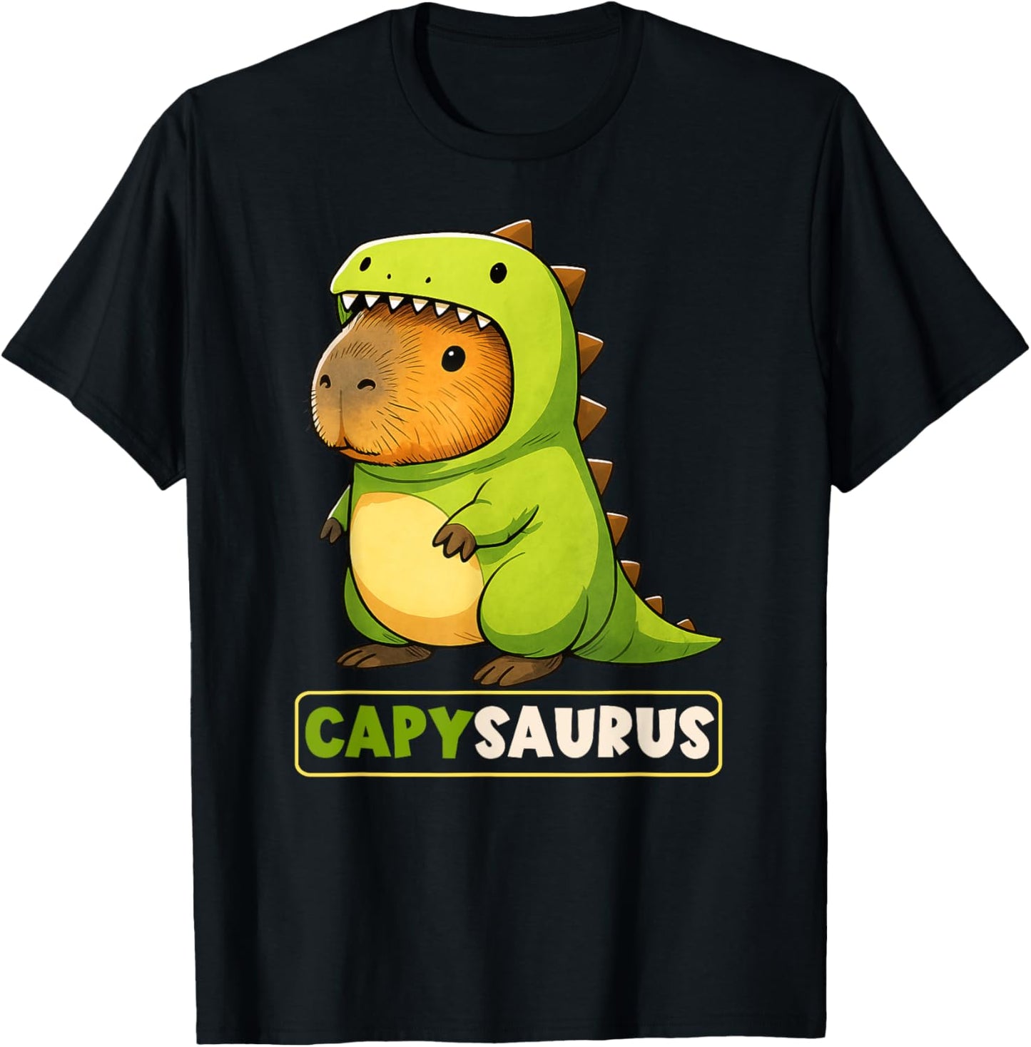 Capybara Dinosaur Costume Capysaurus Trex Boys Girls Kids T-Shirt - T-Shirt | Black