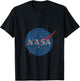 NASA Distressed Vintage Classic Logo V-Neck T-Shirt - T-Shirt | Black