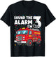 Kids Fire Truck Toddler 3rd Birthday Sound the Alarm I'm 3 Gift T-Shirt - T-Shirt | Black