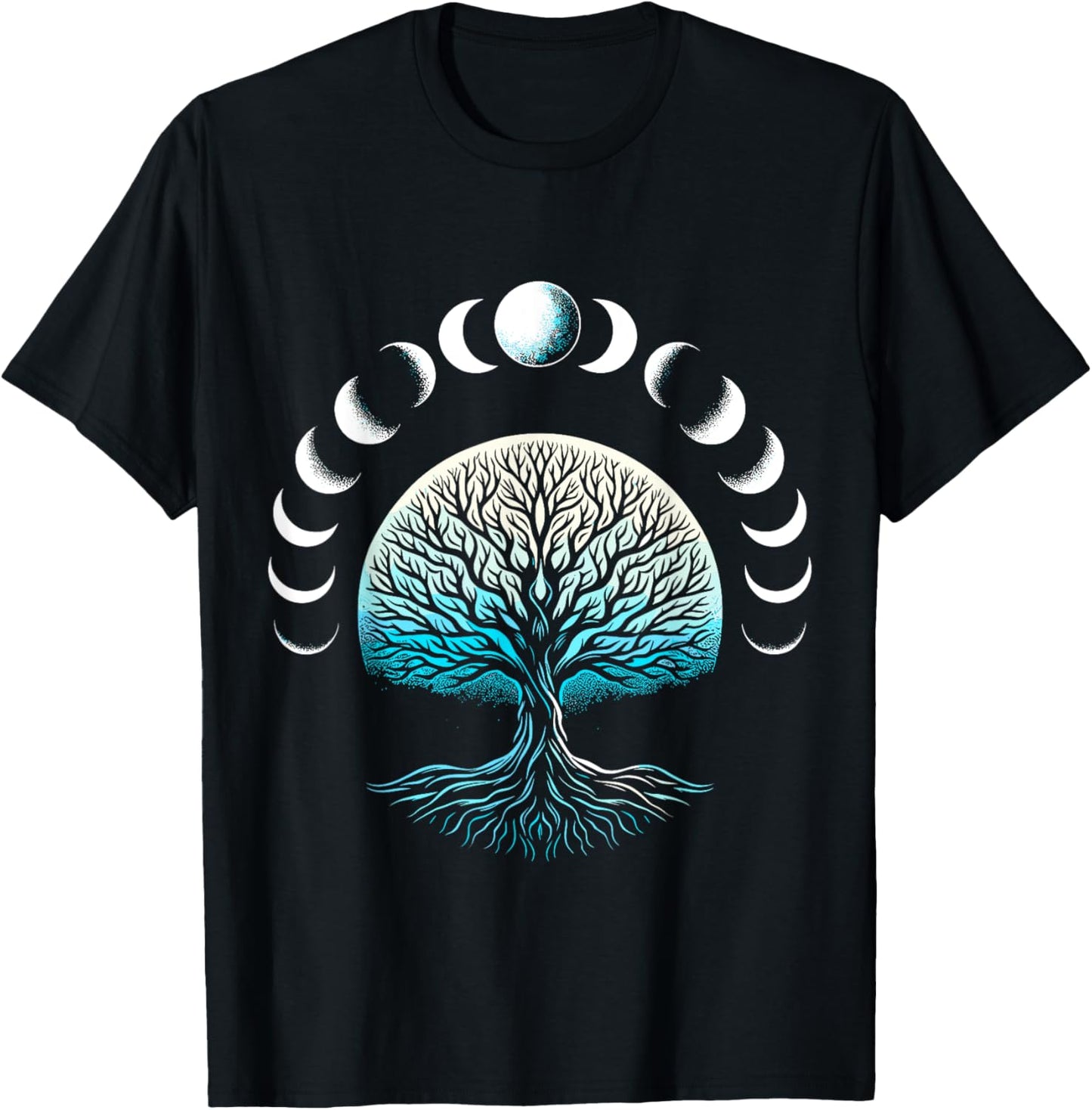Tree Phases Of The Moon T-Shirt - T-Shirt | Black