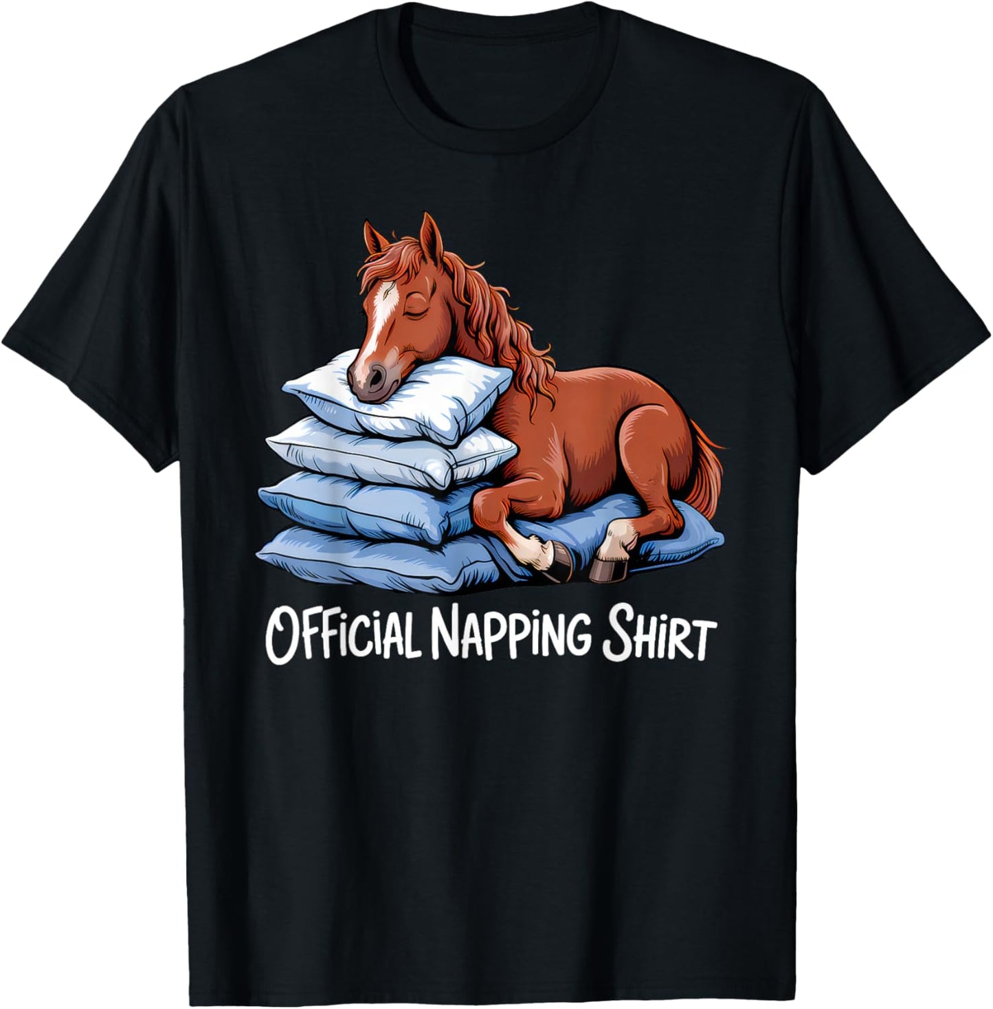 Funny Horse Sleeping Horse Lover Official Napping Cute T-Shirt - T-Shirt | Black