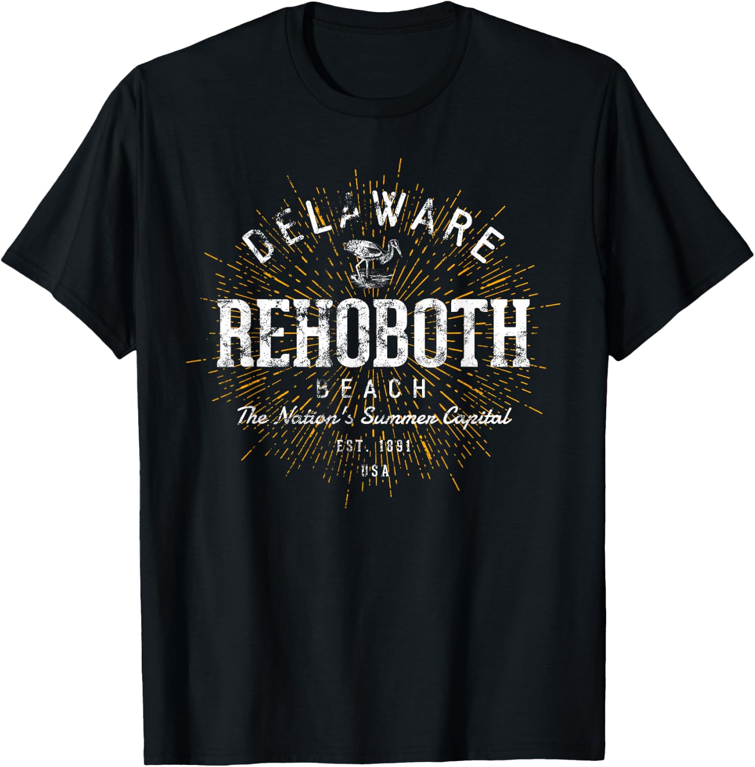Retro Vintage Rehoboth Beach T-Shirt - T-Shirt | Black