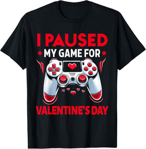 Valentines Day Gamer Valentines Day Gaming Men Boys Kids T-Shirt - T-Shirt | Black