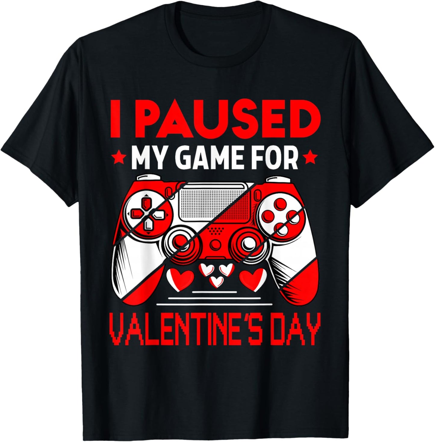 Valentines Day Gamer Valentines Day Gaming Men Boys Kids T-Shirt - T-Shirt | Black