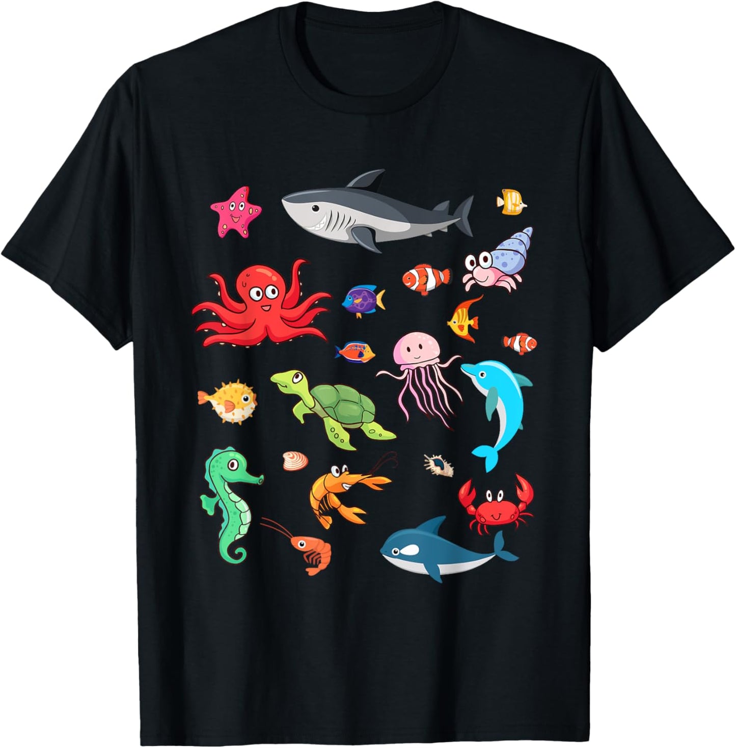 Children Children Sea Creatures Clown Fish Cute T-Shirt - T-Shirt | Black