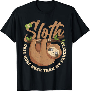 A Sloth Does More Work Than My Pancreas T-Shirt - T-Shirt | Black